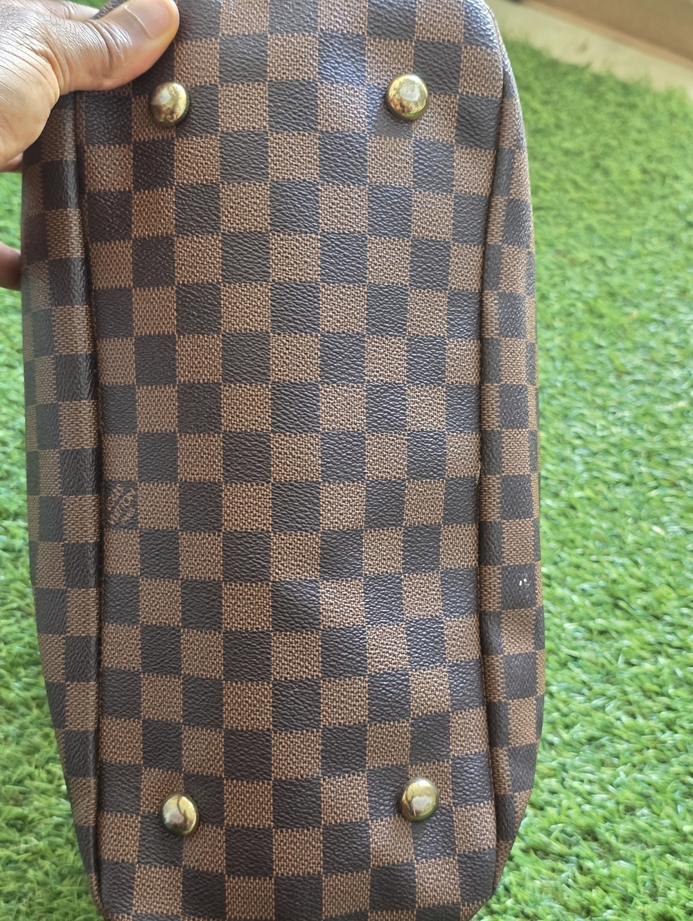 Louis Vuitton Monogram Tote Top Handle Bag Women Gold Logo 10x14 - Picture 8 of 15